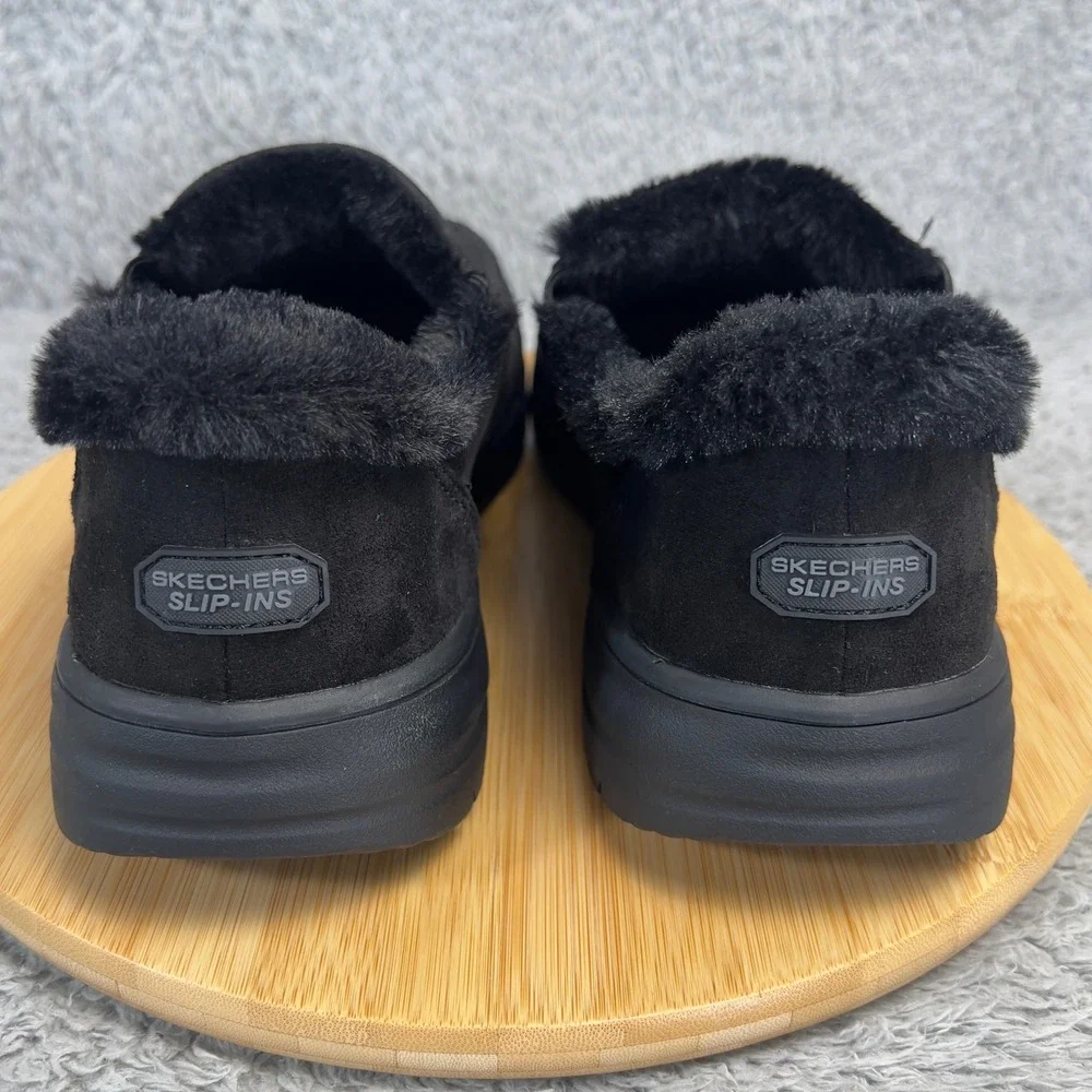 Skechers Hands Free Slip Ins Murette Scofield Mens 11 Black Fur Loafers 205606